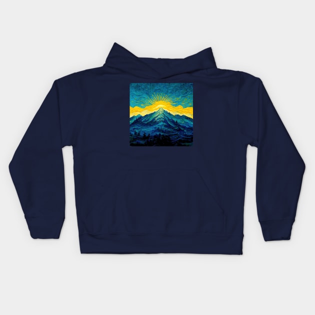 Illustrations inspired by Vincent van Gogh Kids Hoodie by VISIONARTIST